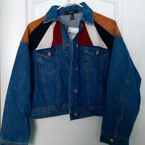 Forever 21 Denim Jacket w. Faux Suede Detailing